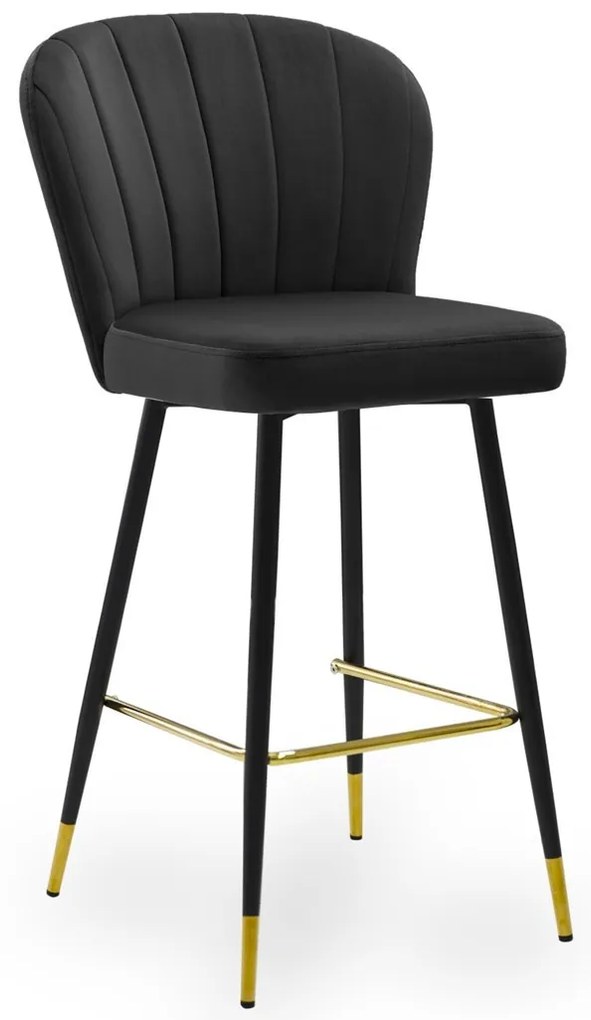 Scaun de bar Shelly picioare negre/gold L70 cm