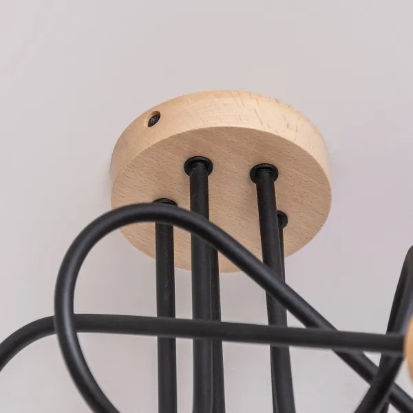 Lustră aplicată OXFORD 5xE27/15W/230V pin/negru