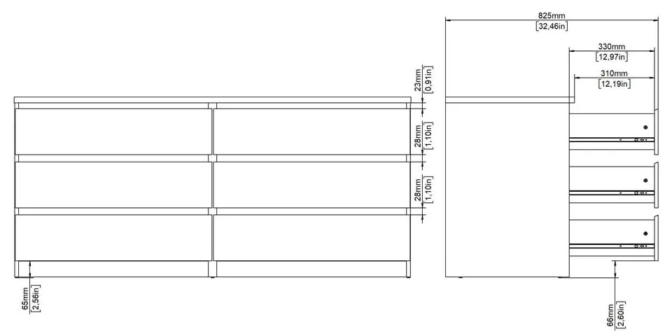 Comodă în culoare naturală cu aspect de lemn de stejar 154x70x50 cm Naia – Tvilum