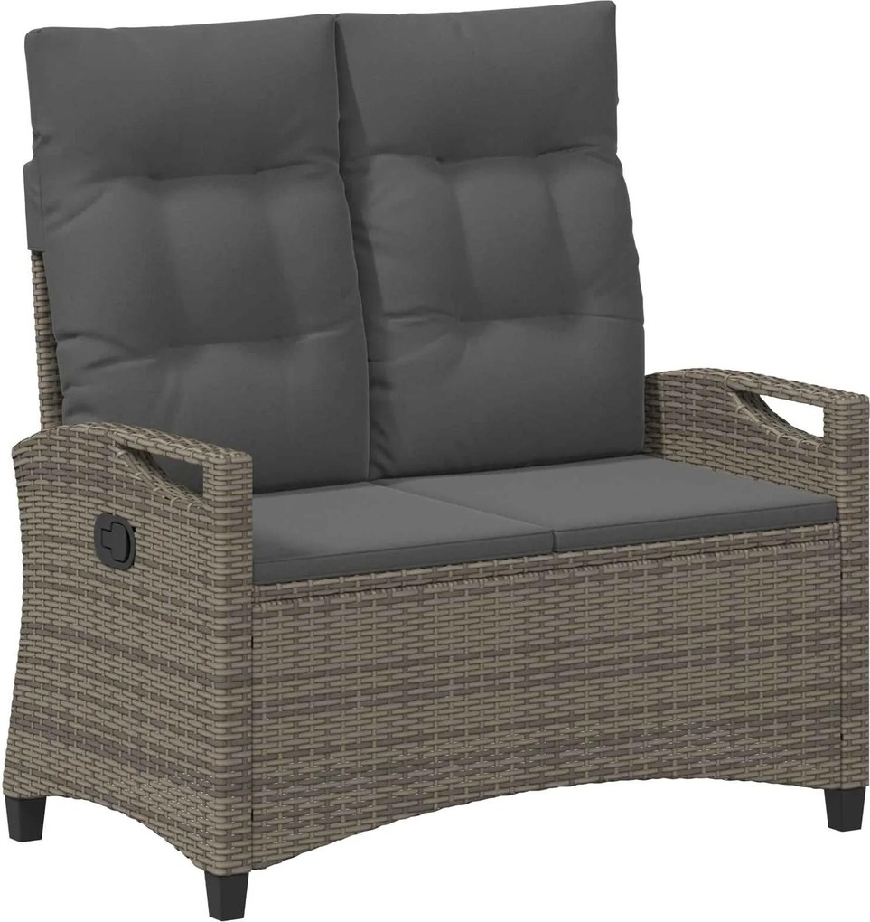 vidaXL Bancă de grădină cu pernă Gri și gri închis 105 x 60 x 112 cm