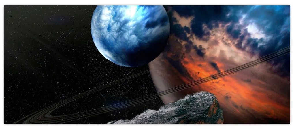 Tablou planetei în cosmos (120x50 cm)