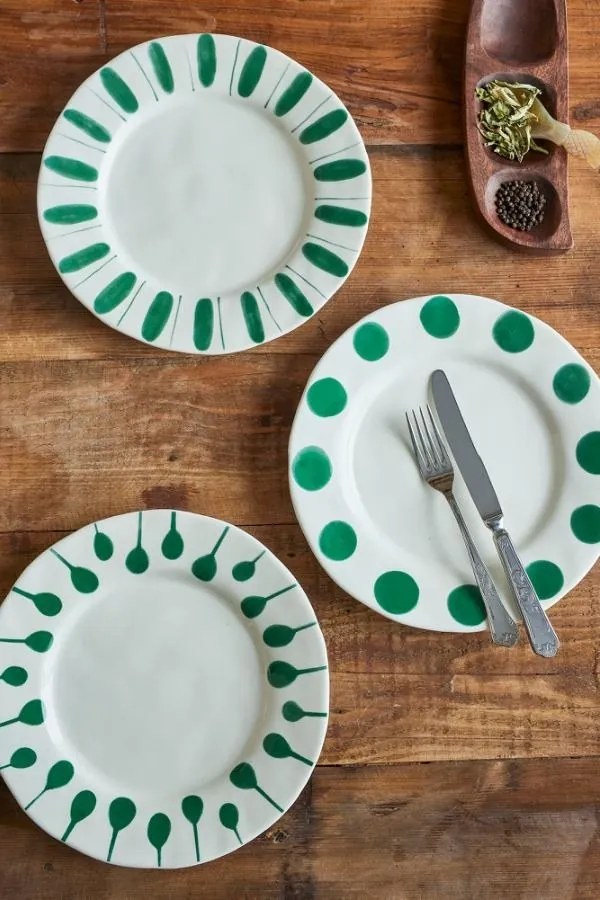 Farfurie verde din ceramică – Linora