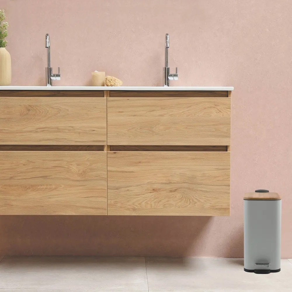 Coș de gunoi alb cu pedală din oțel 5 l Erik – Spirella