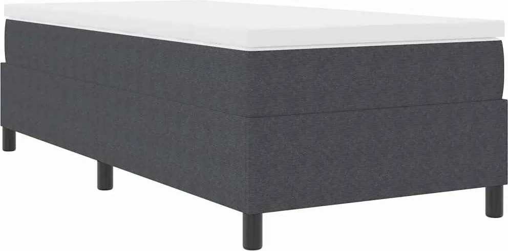 vidaXL Pat cu arcuri Gri închis și alb 100 x 200 cm