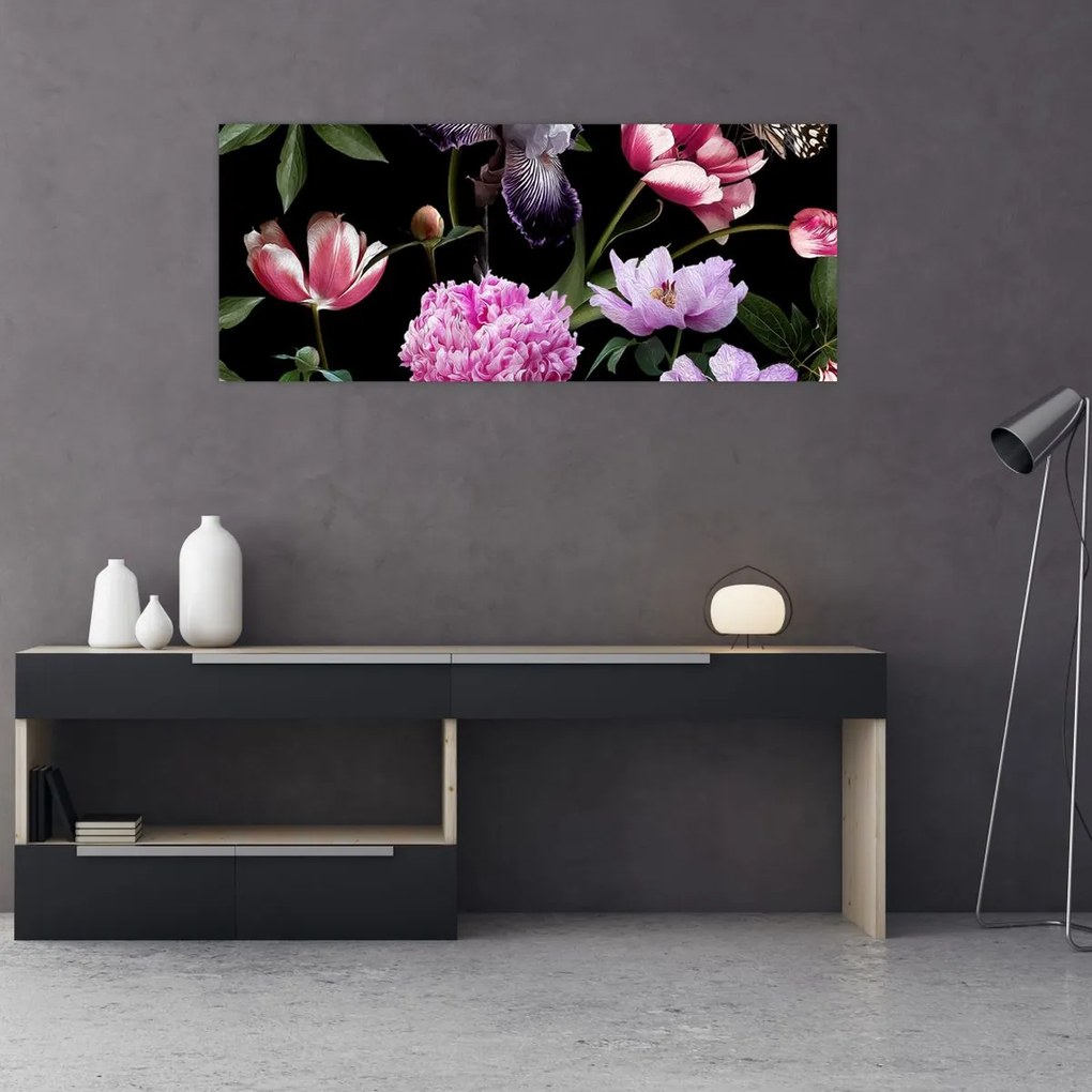 Tablou - Ilustrație de flori (120x50 cm)