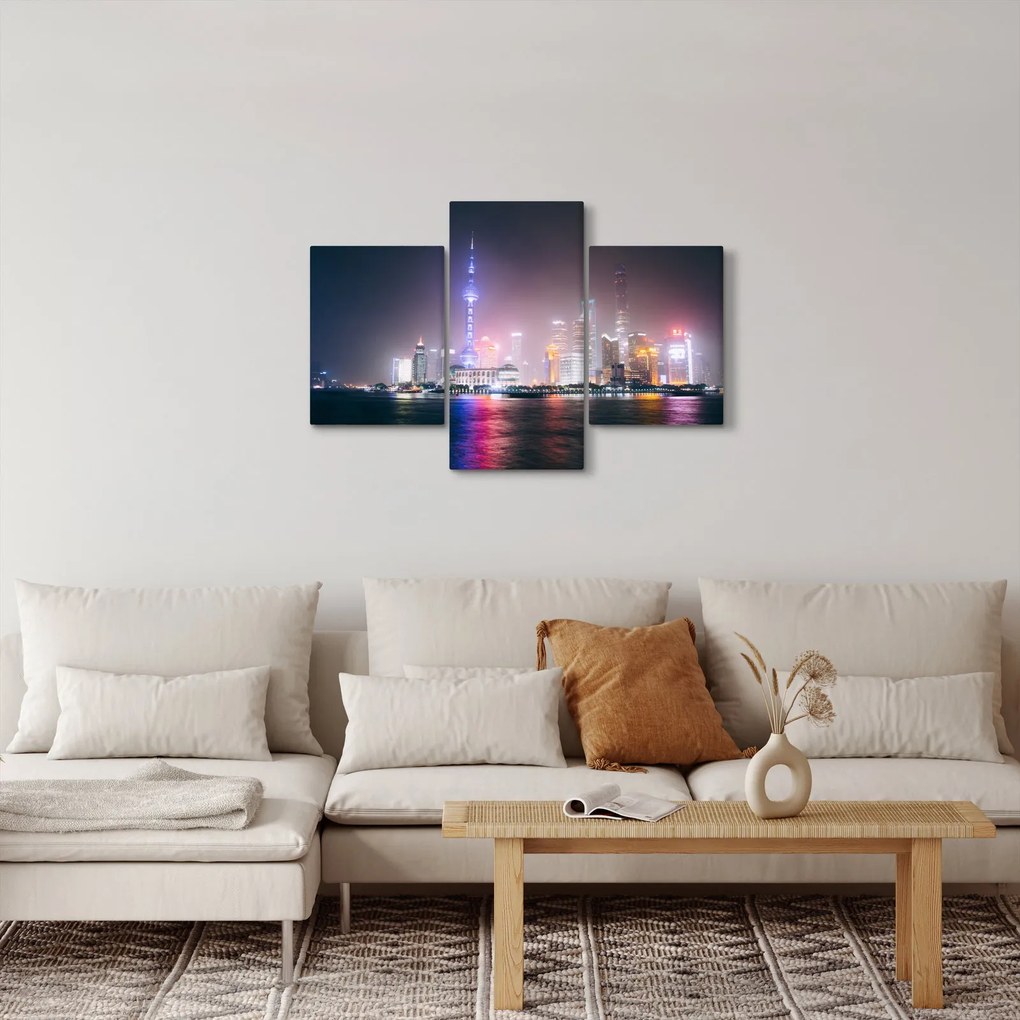 Tabloul Shangai nocturn (90x60 cm)