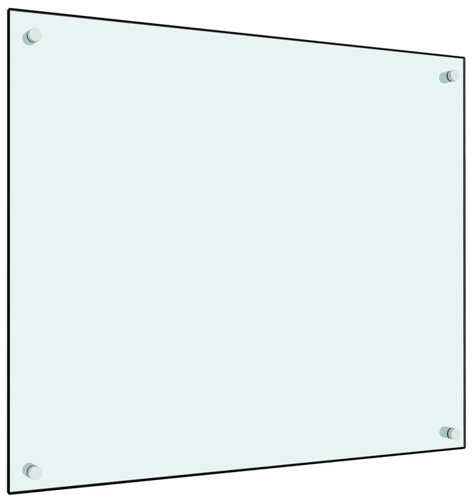 vidaXL Panou antistropi de bucătărie, alb, 70x60 cm, sticlă securizată