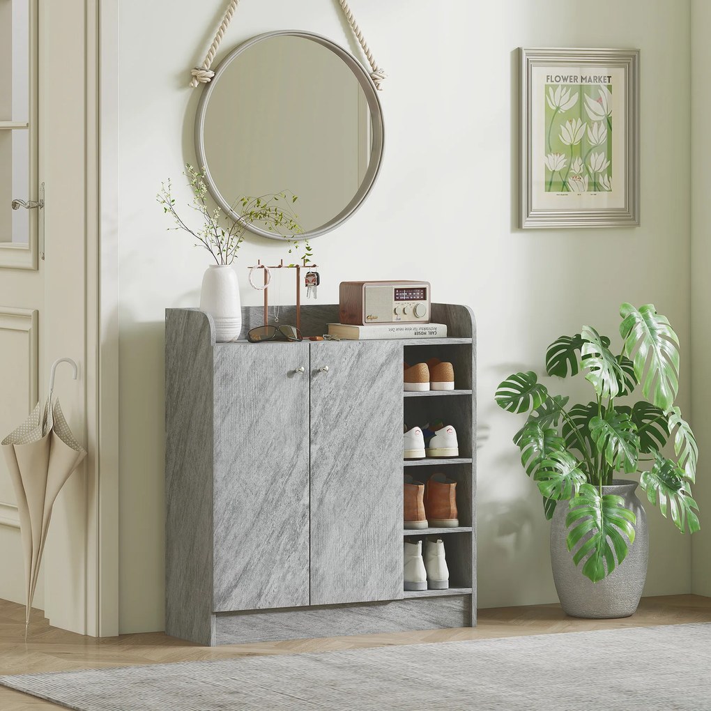 Homcom Dulap Pantofi 83×30×90 cm – Lemn, 12 Perechi, Culoare Cafenie | Aosom Romania