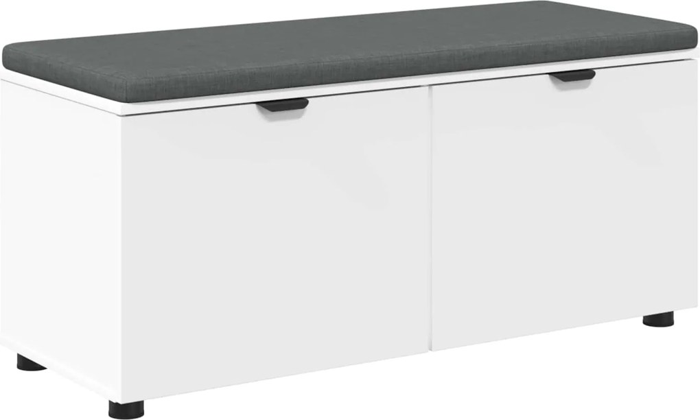 vidaXL Bancă pentru hol cu pernă cu raft cu ușă Alb 100 x 38 x 46 cm
