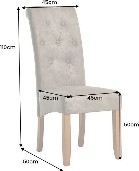 Set de 2 scaune CASA din microfibra taupe si picioare din lemn