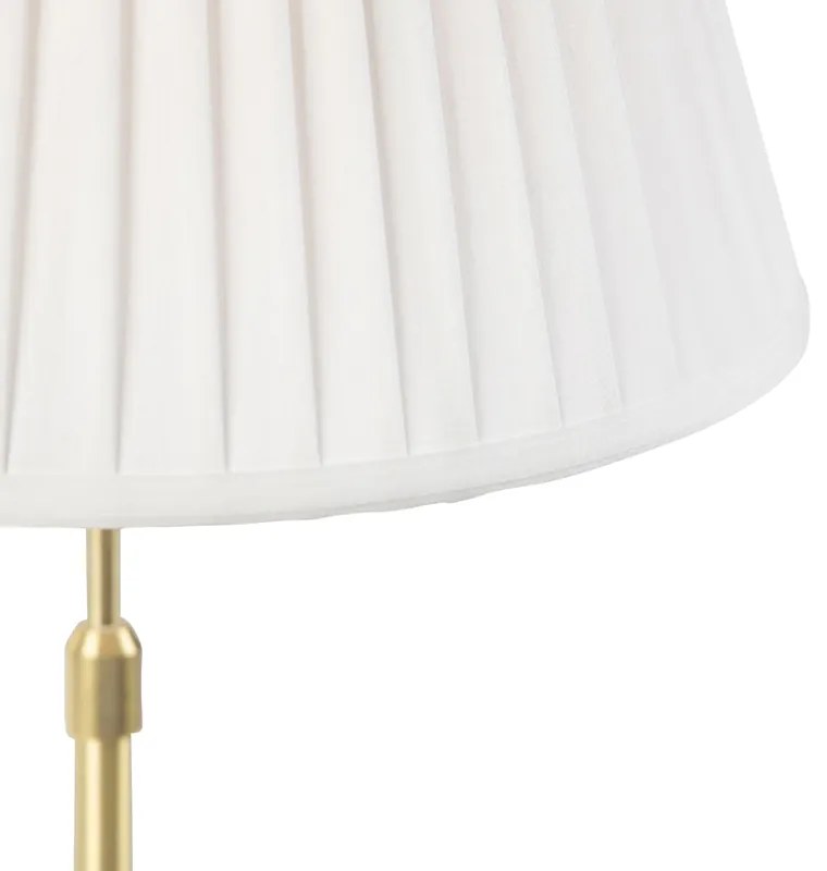 Lampă de masă aurie/alamă cu abajur plisat crem 35 cm - Parte