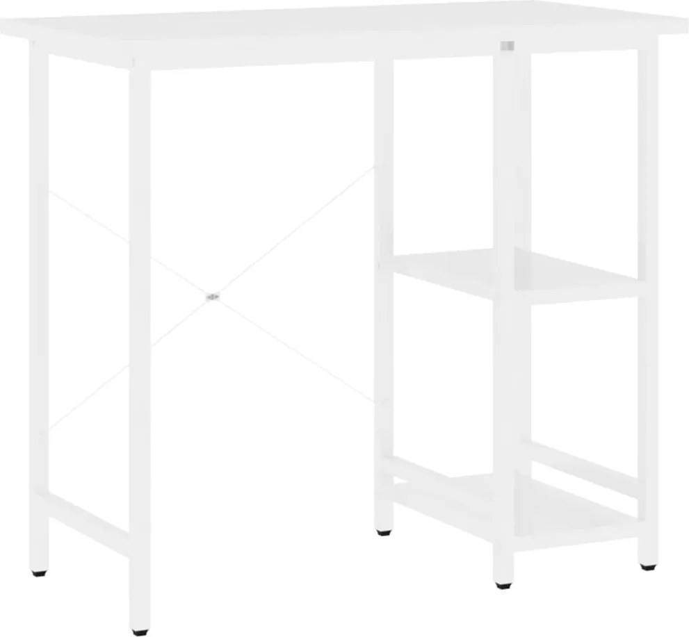 vidaXL Birou de calculator, alb, 80x40x72 cm, MDF și metal