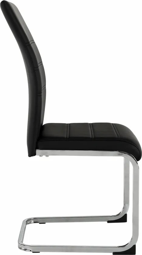 Scaun dining, negru / crom, VATENA