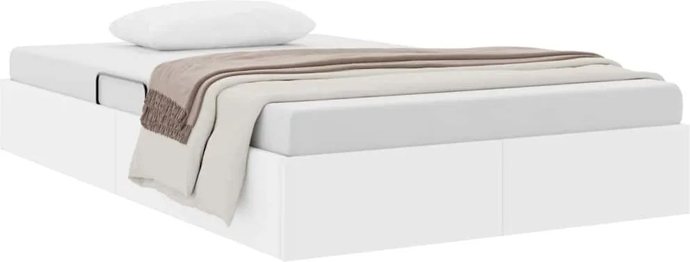 vidaXL Pat cu storage Alb pur 120 x 200 cm Piele artificială