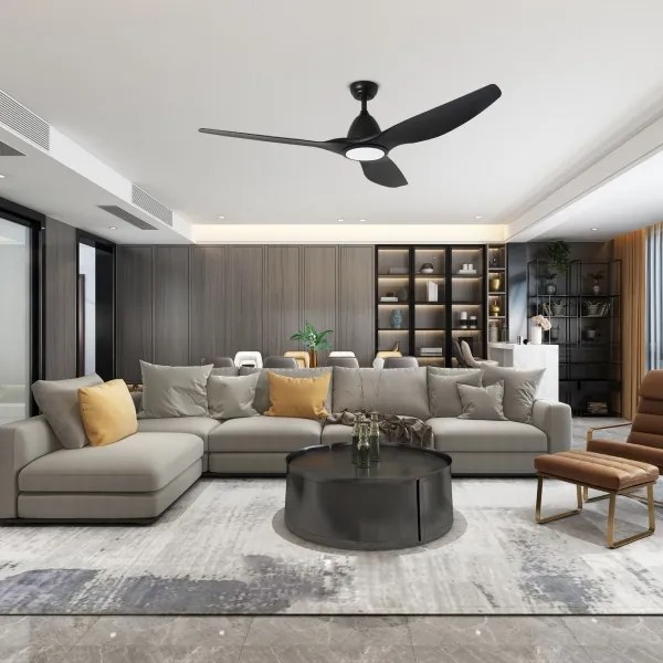 ZEVENTI - Ventilator de tavan URBINO LED, 20W/230V, Wi-Fi Tuya, negru + telecomandă