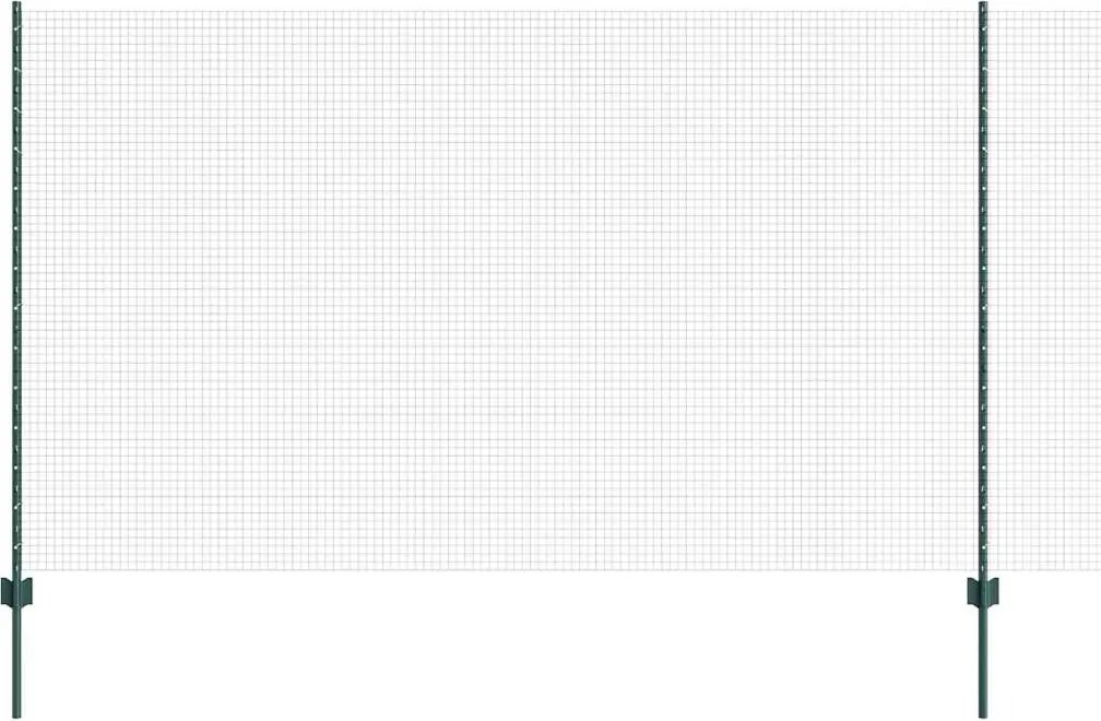 vidaXL Gard cu Stâlp Verde 1,4 x 50 m Oțel și PVC