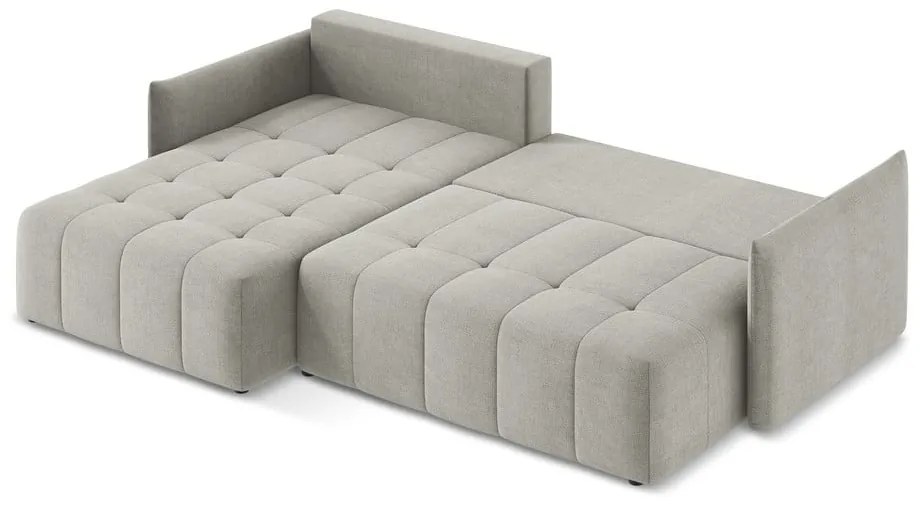 Colțar gri deschis extensibil/cu spațiu de depozitare (cu colț pe partea stângă/cu șezlong) Moku – Makamii