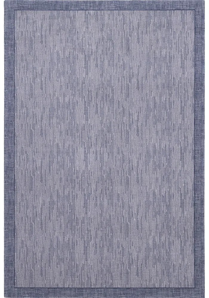 Covor albastru închis din lână 133x180 cm Linea – Agnella
