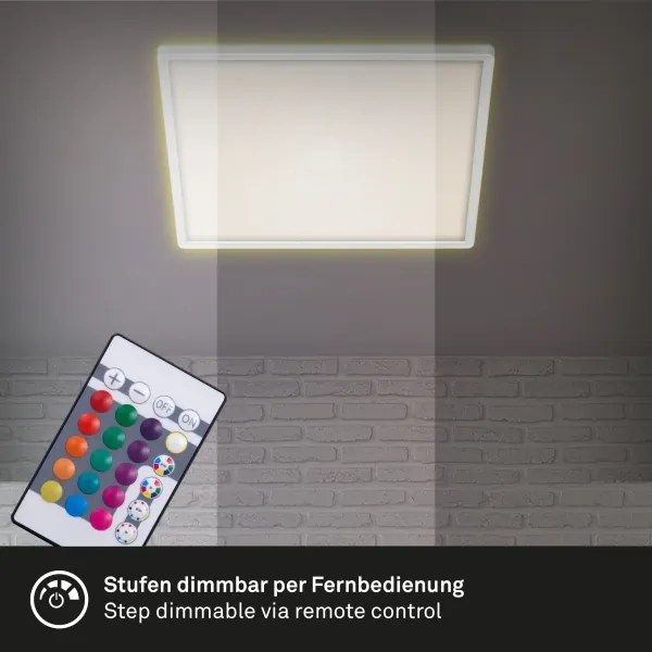 Plafonieră LED RGBW dimabilă Briloner 7091-416 SLIM LED/22W/230V + telecomandă