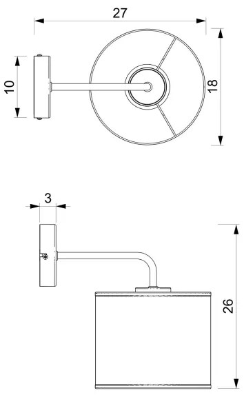 Lampă de perete LOFT SHADE 1xE27/60W/230V neagră