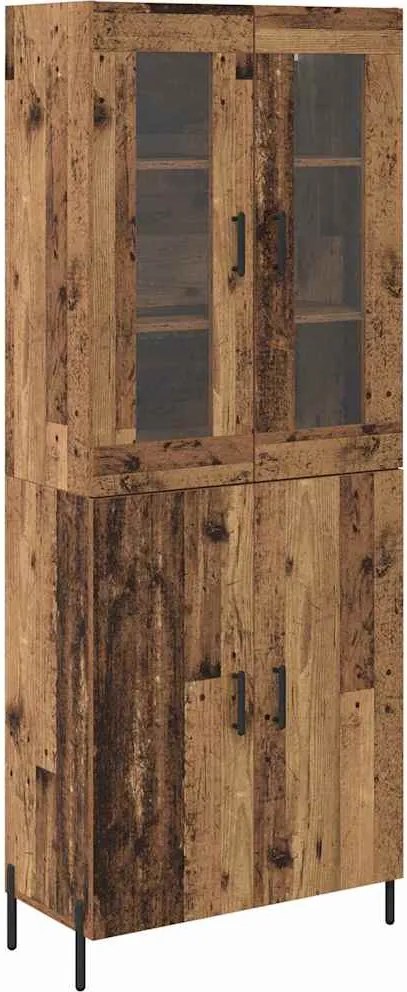 vidaXL Bufet Pe perete Lemn Vechi 69,5 x 34 x 180 cm Lemn compozit