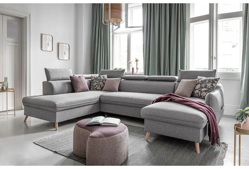 Colțar gri deschis extensibil (cu colț pe partea stângă ) Sweet Harmony – Miuform