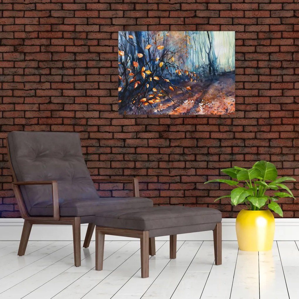 Tablou pe sticlă - Razele solare de toamnă (70x50 cm)