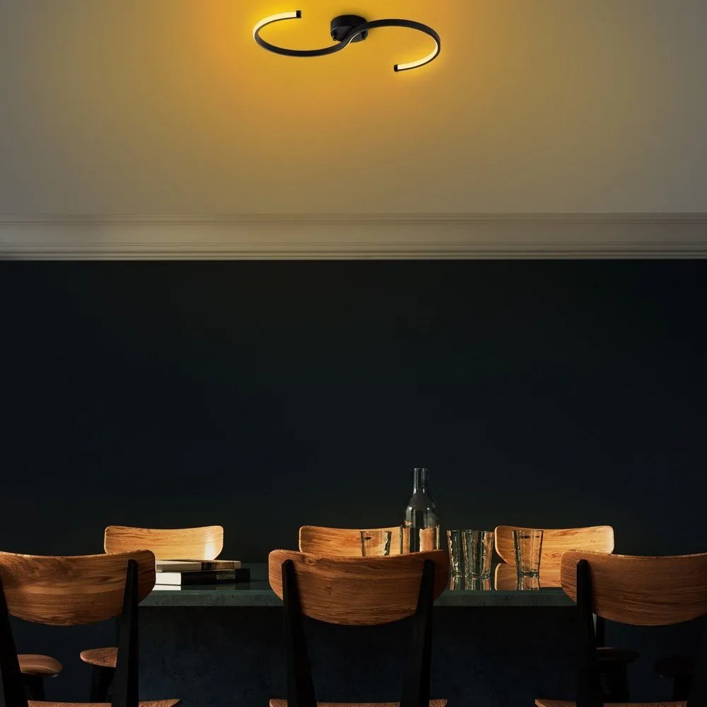 Plafonieră neagră LED 25x10 cm Es – Opviq lights