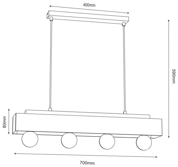 Lustră pe cablu MILUZA 4xE27/15W/230V