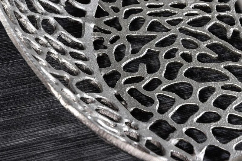 Masuta de cafea design modern Spin 40cm argintiu