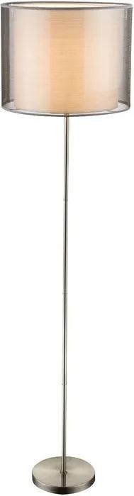 Lampadar Theo, metal/tesatura/sticla, argintiu, 160 x 40 cm