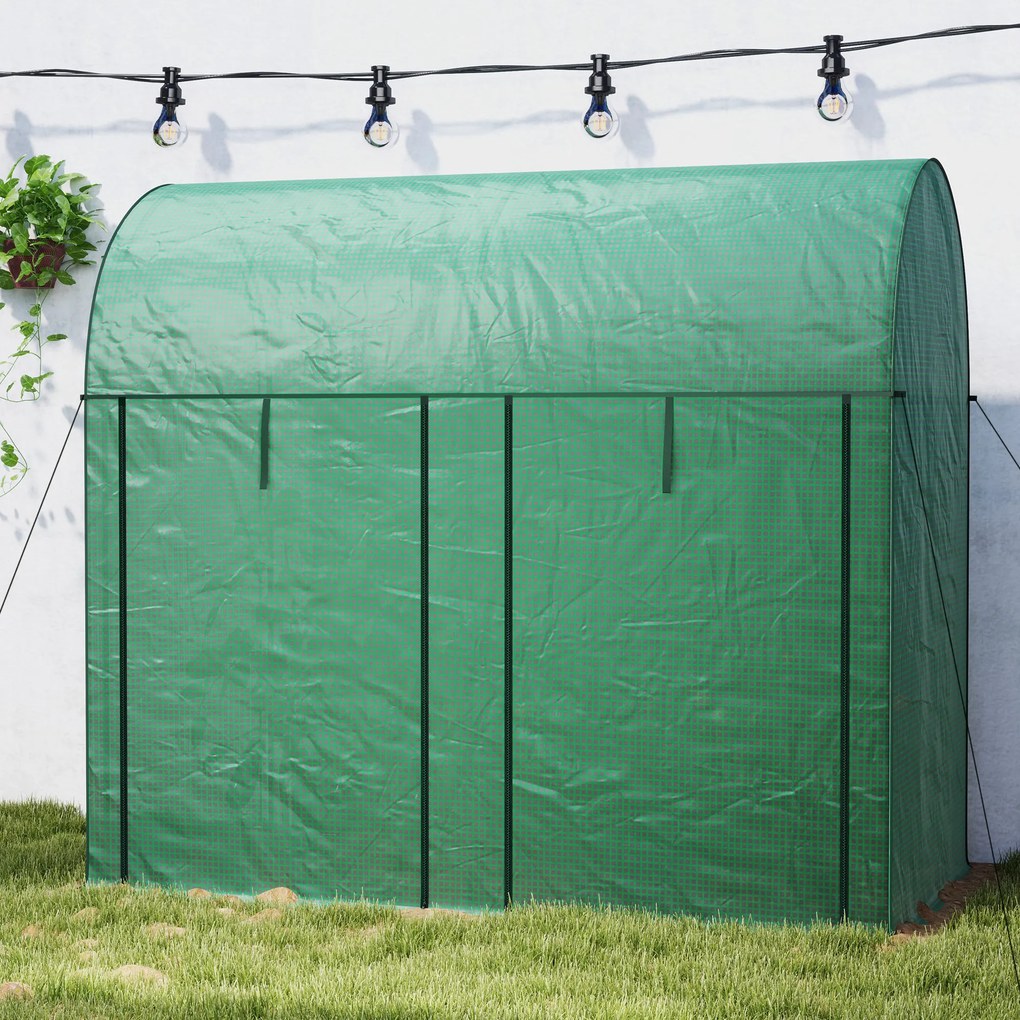 Outsunny Seră de grădină 2 m² dim. 2L x 1l x 1,78H m 2 Uși cu fermoar rulabile Oțel PE Densitate înaltă 140 g/m² Anti-UV alb | Aosom Romania