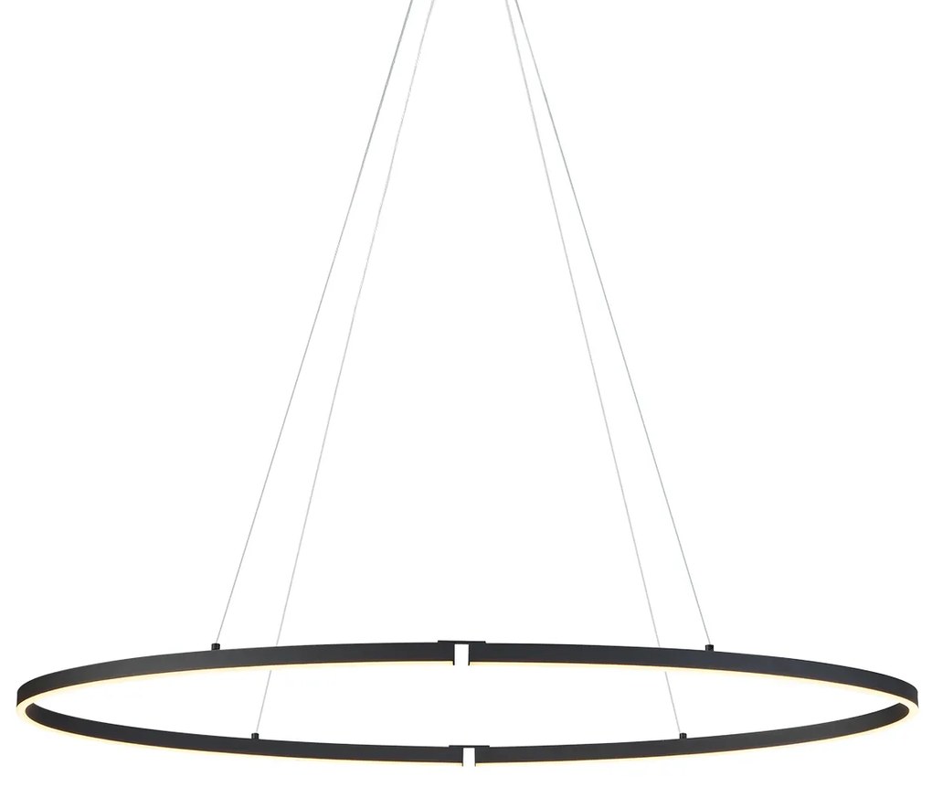 Lampă suspendată de design neagră ovală 120cm incl. LED cu 3 trepte de intensitate luminoasă - Ovallo