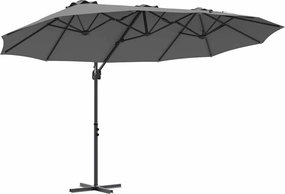 vidaXL Umbrelă de soare Antracit 372 x 198 x 243 cm