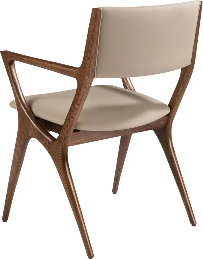 Scaun cu brate din lemn si piele sintetica Mink