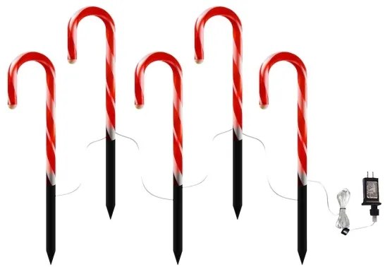 Set 5x decorațiuni LED de exterior pentru Crăciun LED/2W/230V IP44 roșii