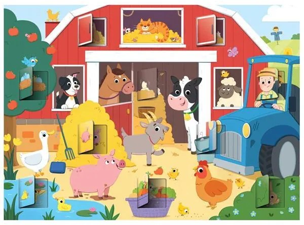 PUZZLE CU SURPRIZE - DISTRACTIE LA FERMA (20 PIESE) - GALT (1005536)