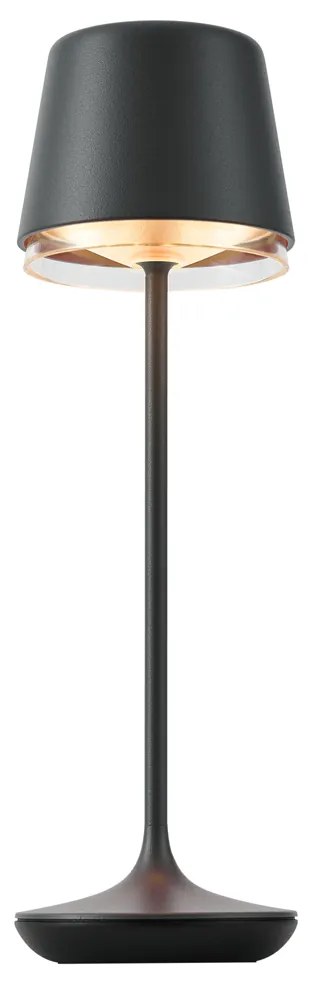 Lampă de masă neagră cu LED IP65 reîncărcabilă cu stație de încărcare - Treble