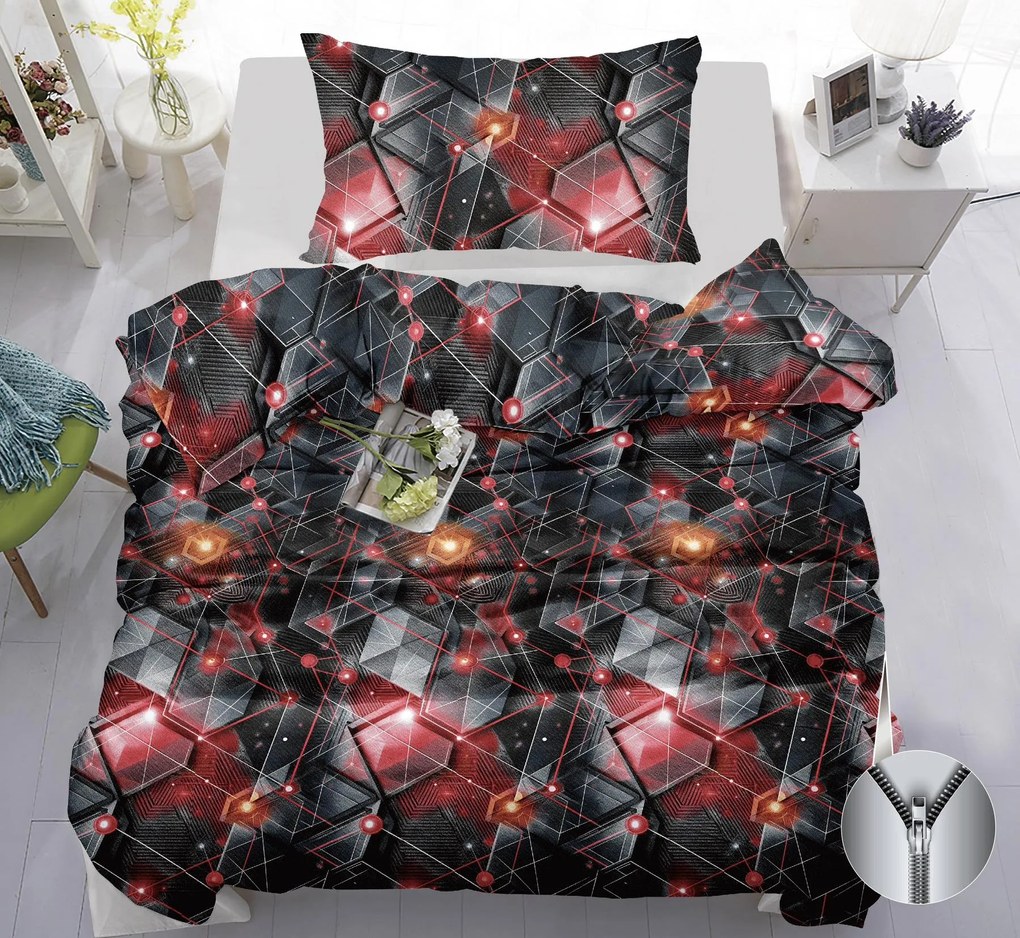 Lenjerie de pat din bumbac LUMIRON gri Dimensiune lenjerie de pat: 70 x 90 cm | 140 x 200 cm