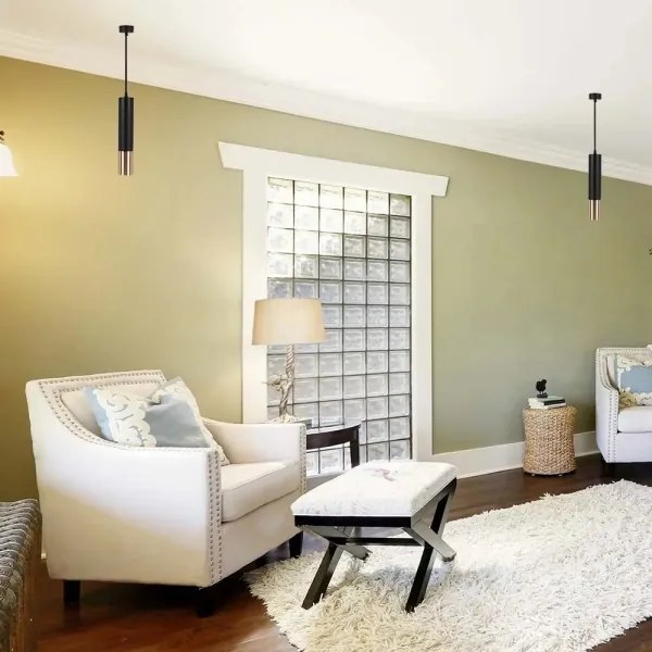 Lustră pe tijă 1xGU10/35W/230V 30 cm neagră/aurie