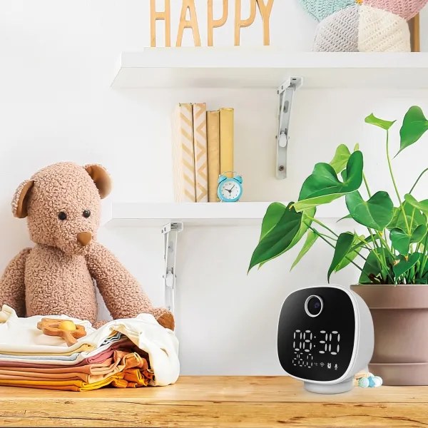 Cameră inteligentă cu termometru, ceas deșteptător și lumină LED Solight 1D81 1296p Wi-Fi Tuya IP65