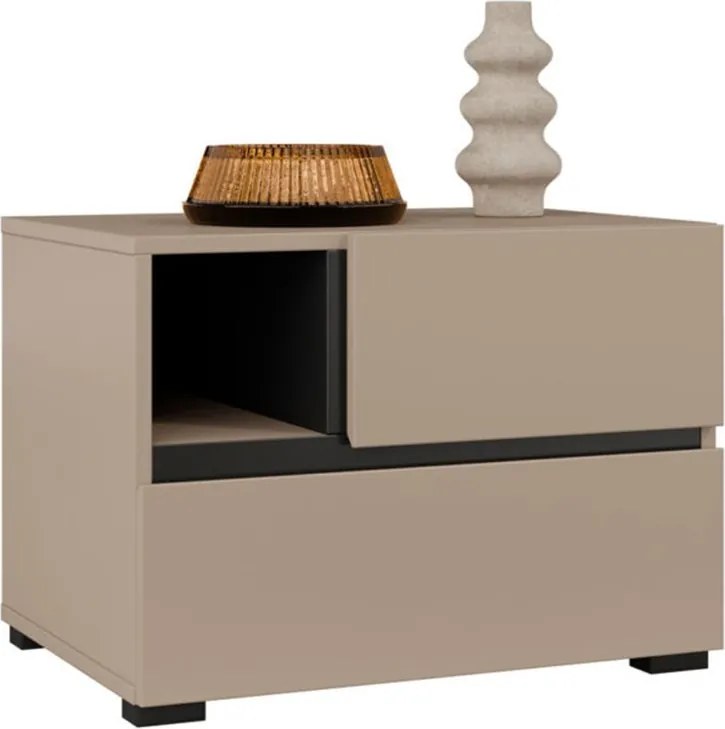 Noptieră lemn masiv Orion, 55 × 40 × 40 cm - Stejar deschis
