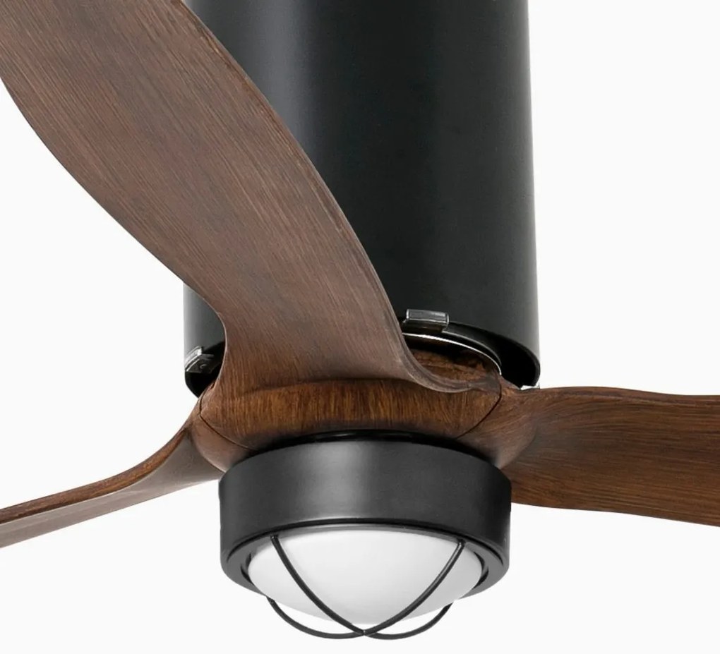 Lustra cu Ventilator si telecomanda TUBE FAN M negru mat/maro