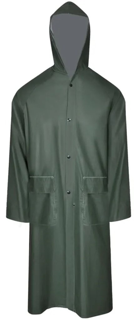 vidaXL Pelerină de ploaie impermeabilă lungă cu glugă, M, verde