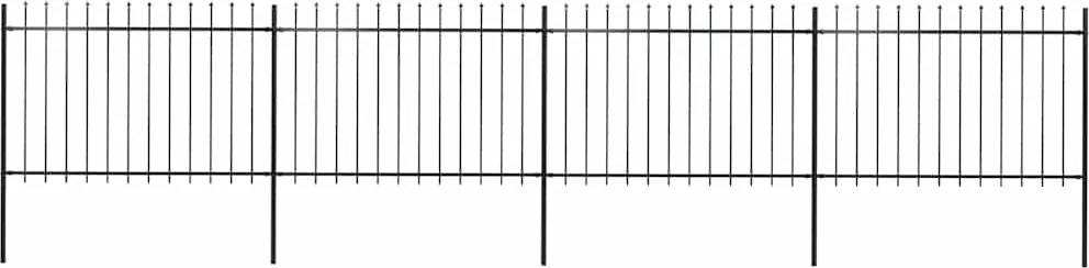 vidaXL Gard de grădină cu vârf tip suliță din oțel 714,5x120 cm, negru