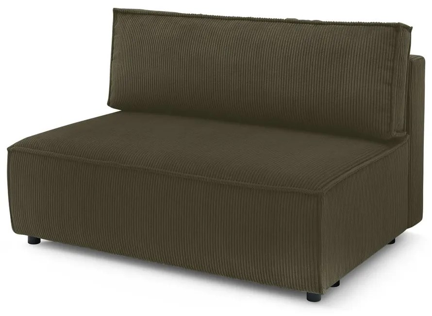 Modul pentru canapea verde deschis cu tapițerie din catifea reiată (de mijloc) Nihad modular – Bobochic Paris