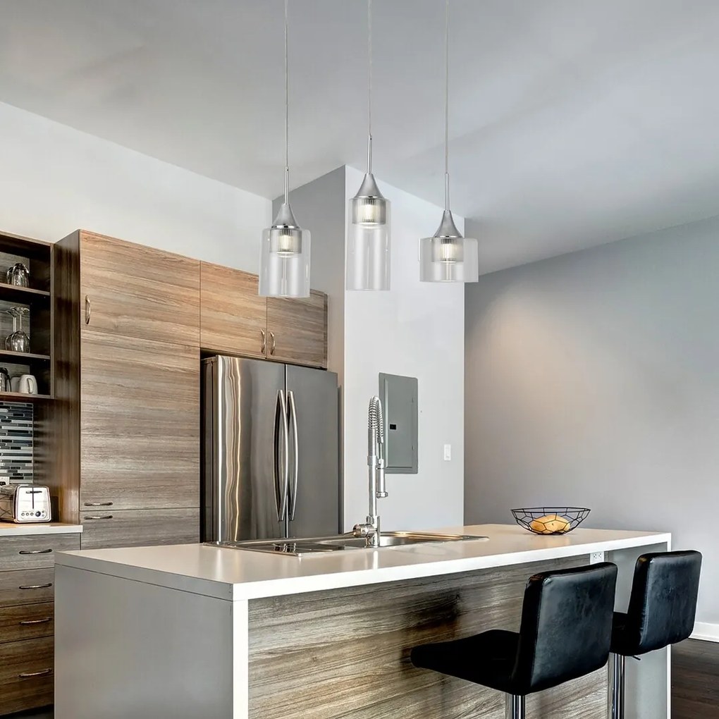 Lustra LED stil modern Candice 3L crom/transparent
