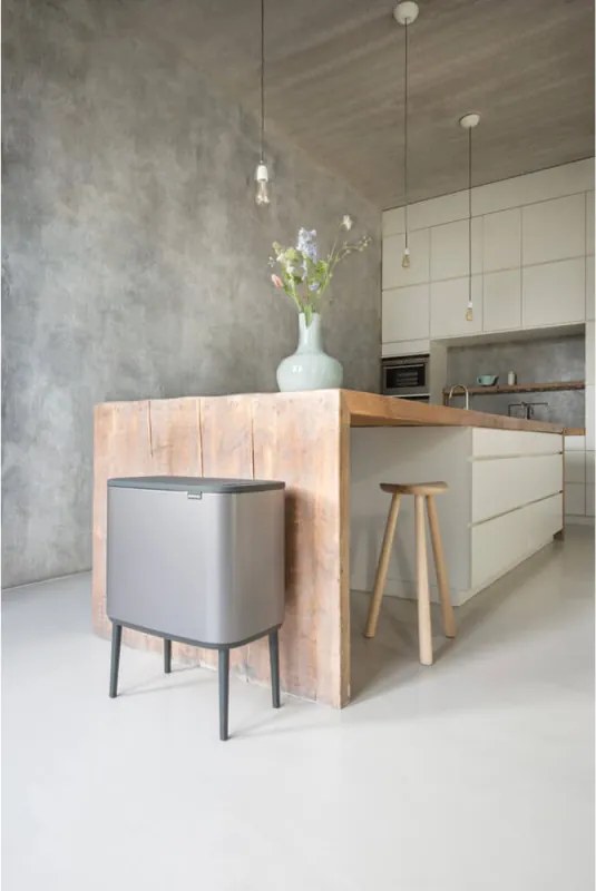 Cos de gunoi Brabantia Bo Touch 651105, 36 l, Deschidere lina si silentioasa, Gri