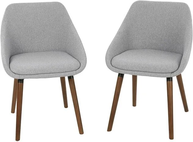 Set de 2 scaune tapitate Raylan, gri, 77,5 x 51,5 x 55,5 cm