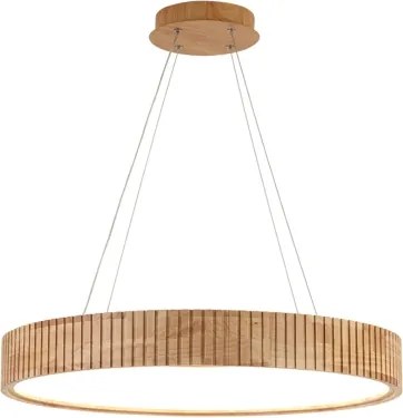 Brilagi - Lustră suspendată LED FALCON WOOD MODERN, 40 W, 230 V, Ø 60 cm, lemn
